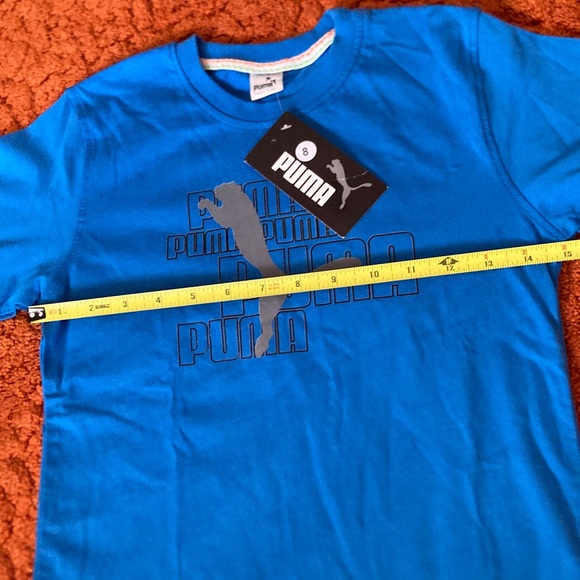 Puma Kids Vibrant Blue T-Shirt with Logo-NWT - Picture 4 of 6